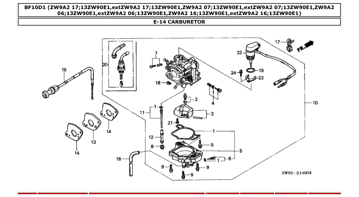 bf10d1 – section E-14 CARBURETOR parts diagram