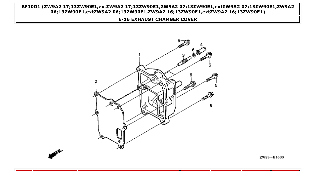 bf10d1 – section E-16 EXHAUST CHAMBER COVER parts diagram
