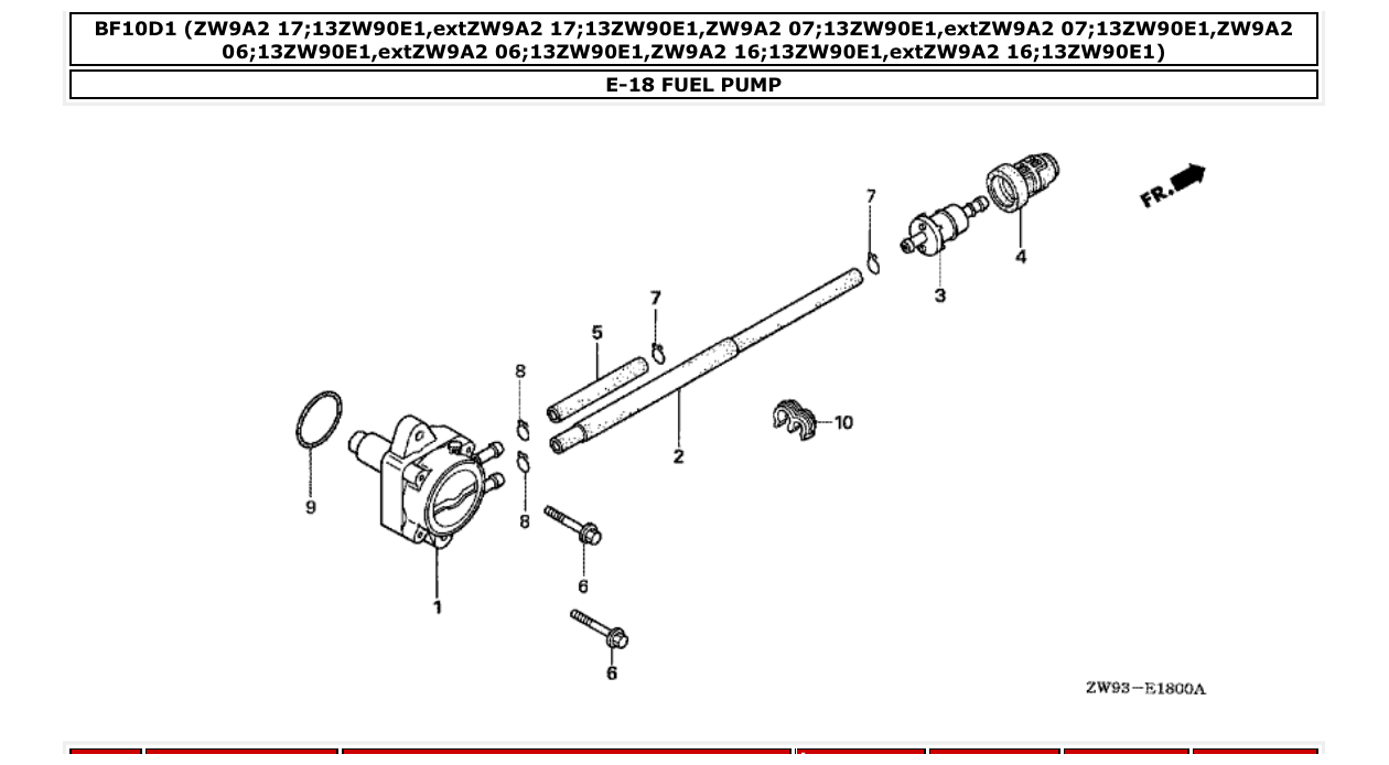 bf10d1 – section E-18 FUEL PUMP parts diagram