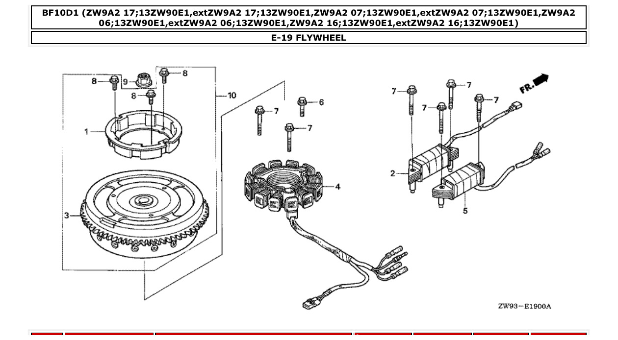 bf10d1 – section E-19 FLYWHEEL parts diagram