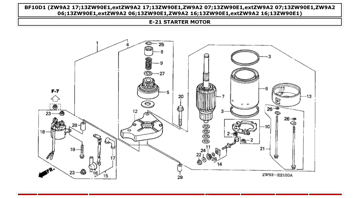 Fig. E-21 – STARTER MOTOR diagram