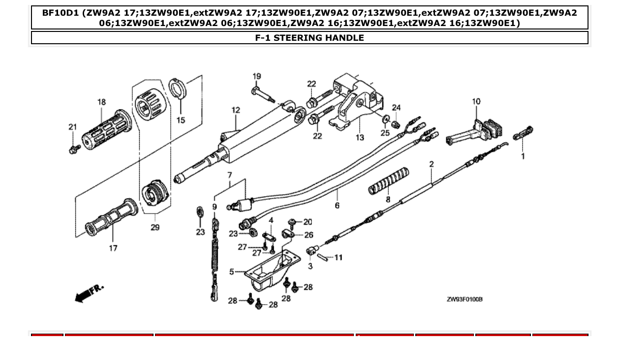 bf10d1 – section F-1 STEERING HANDLE parts diagram