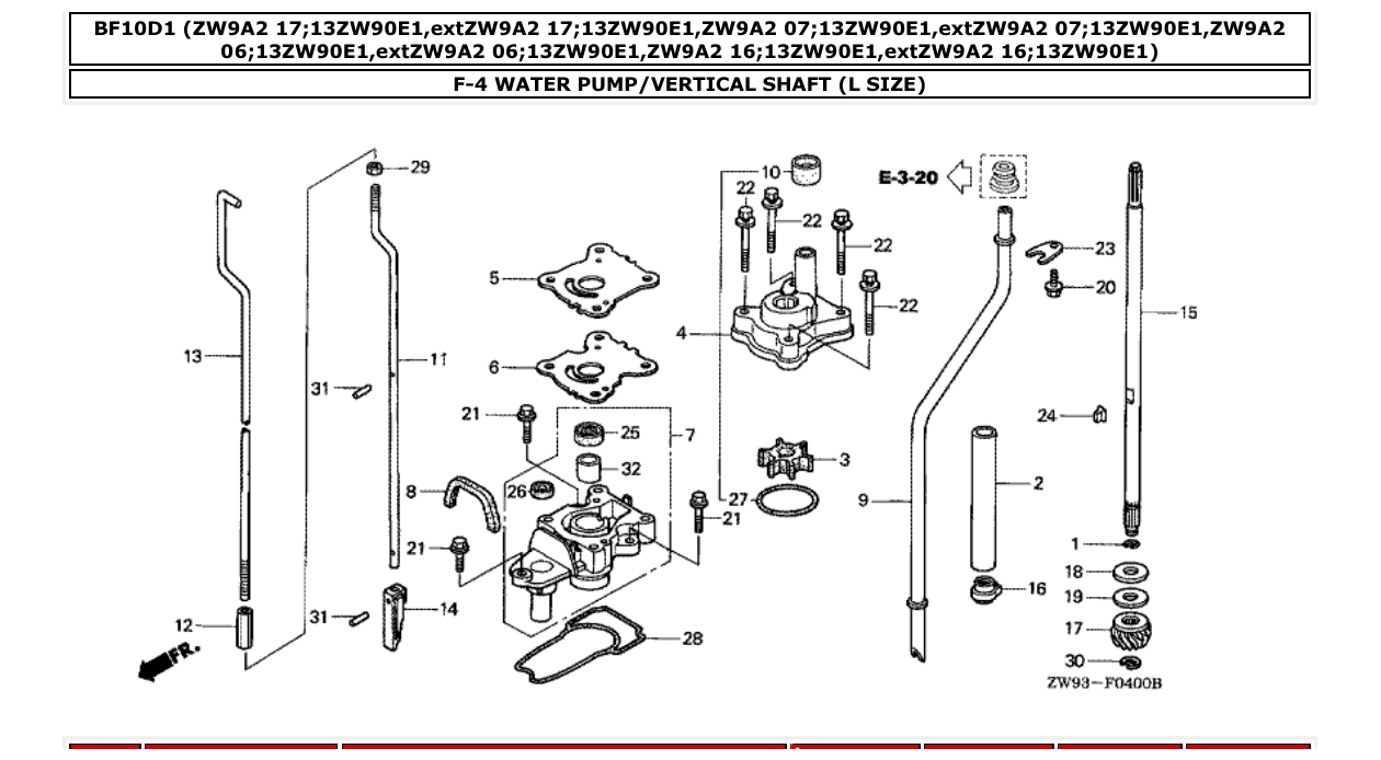 bf10d1 – section F-4 WATER PUMP/VERTICAL SHAFT (L SIZE) parts diagram