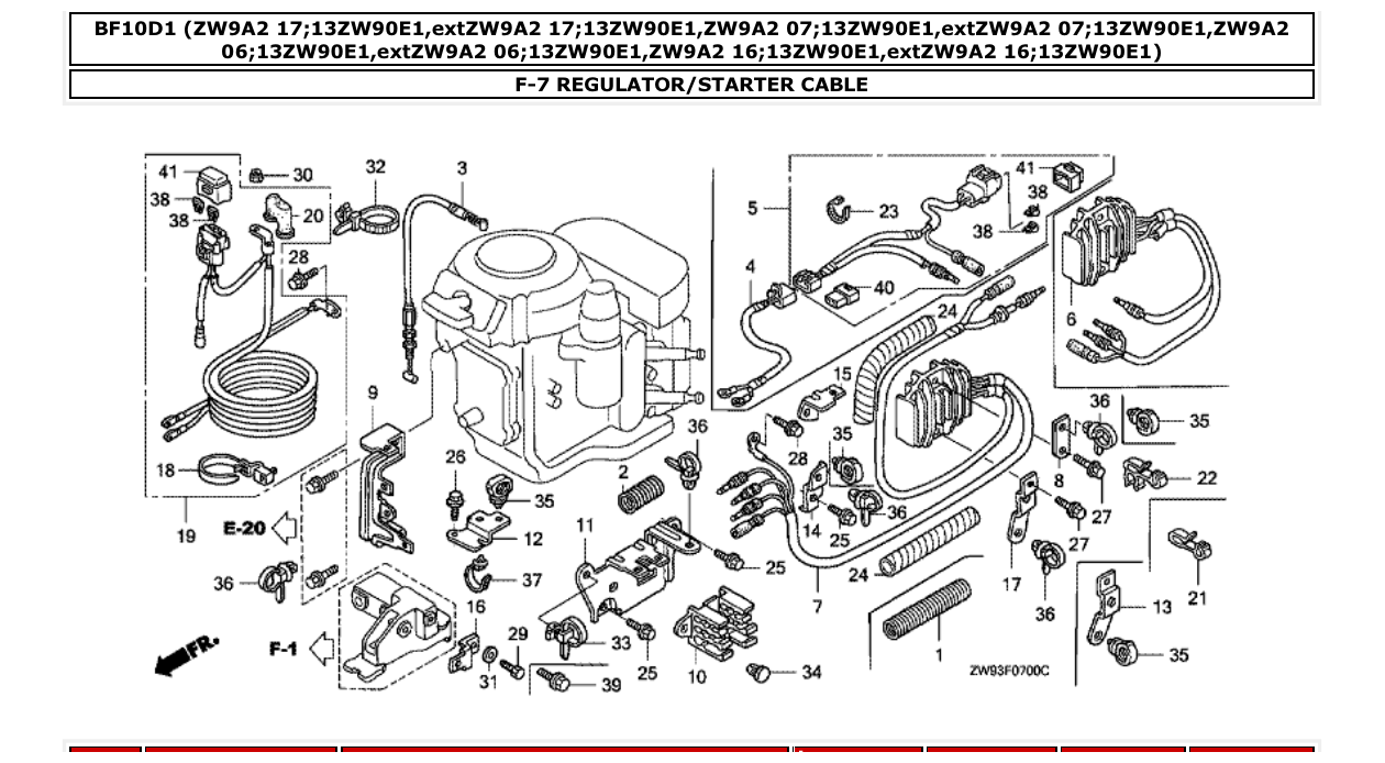 bf10d1 – section F-7 REGULATOR/STARTER CABLE parts diagram