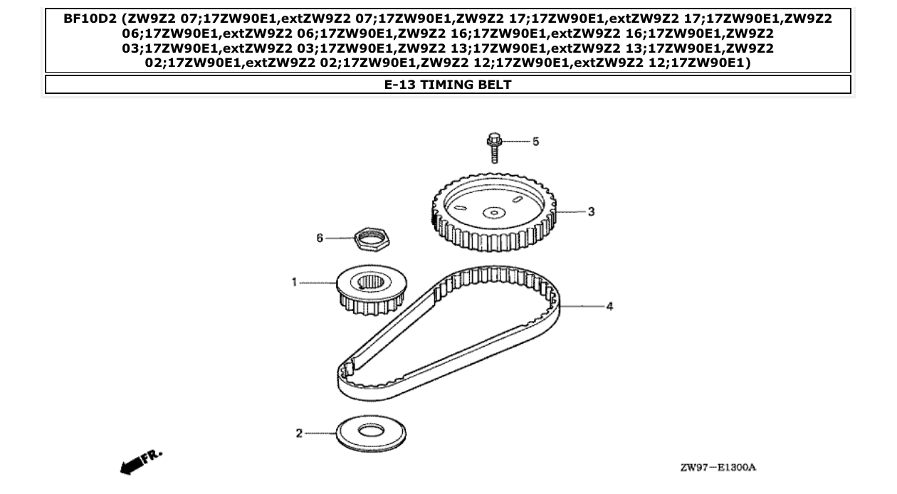 Fig. E-13 – TIMING BELT diagram