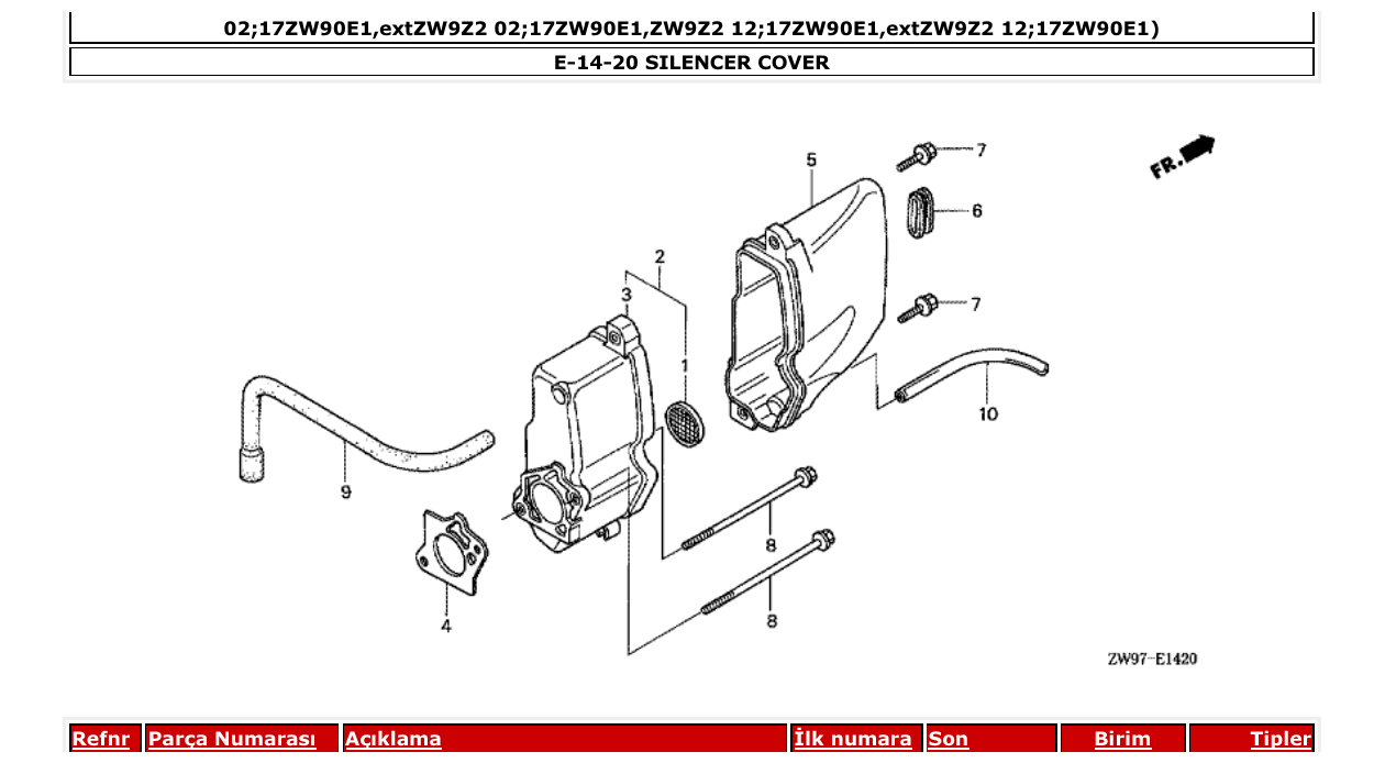 Fig. E-14-20 – SILENCER COVER diagram