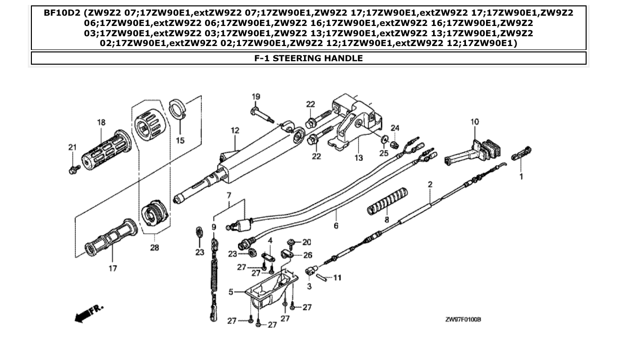 Fig. F-1 – STEERING HANDLE diagram
