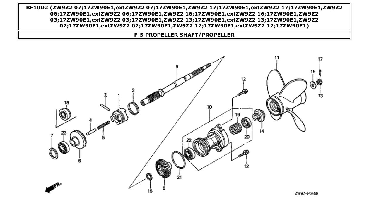 Fig. F-5 – PROPELLER SHAFT/PROPELLER diagram