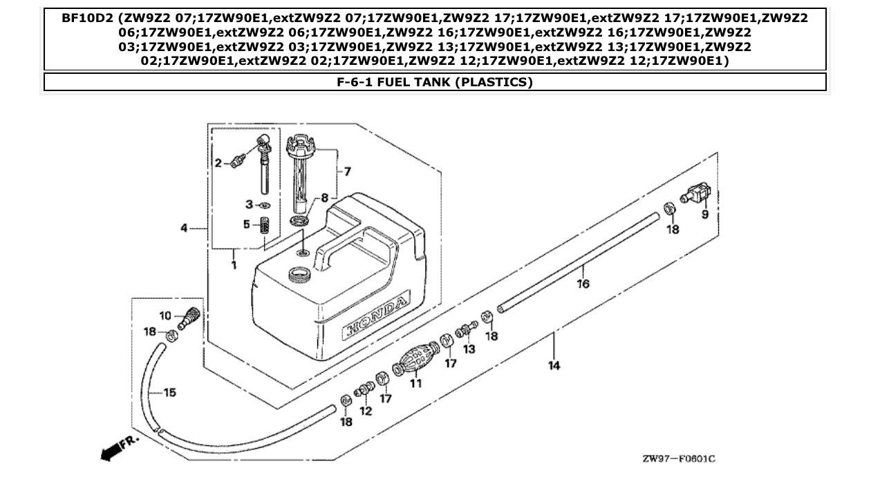 Fig. F-6-1 – FUEL TANK (PLASTICS) diagram