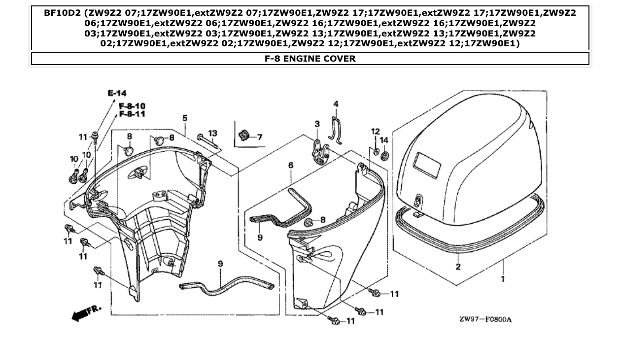 Fig. F-8 – ENGINE COVER diagram