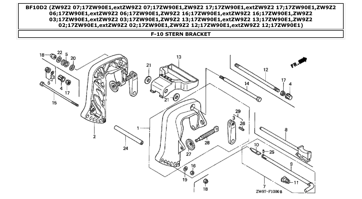 Fig. F-10 – STERN BRACKET diagram