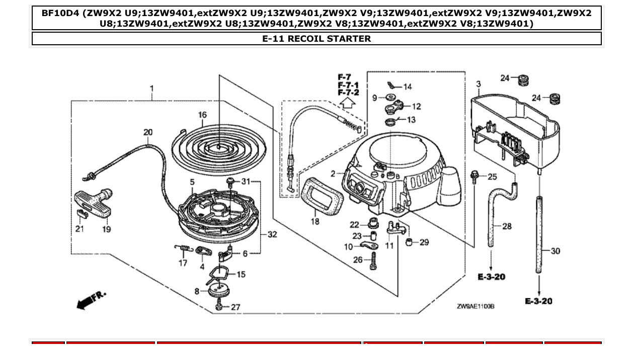 Fig. E-11 – RECOIL STARTER diagram