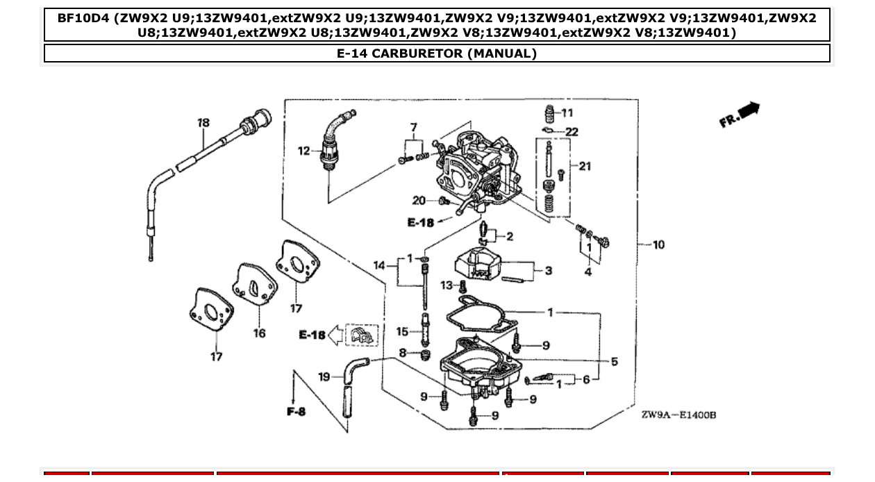 Fig. E-14 – CARBURETOR (MANUAL) diagram