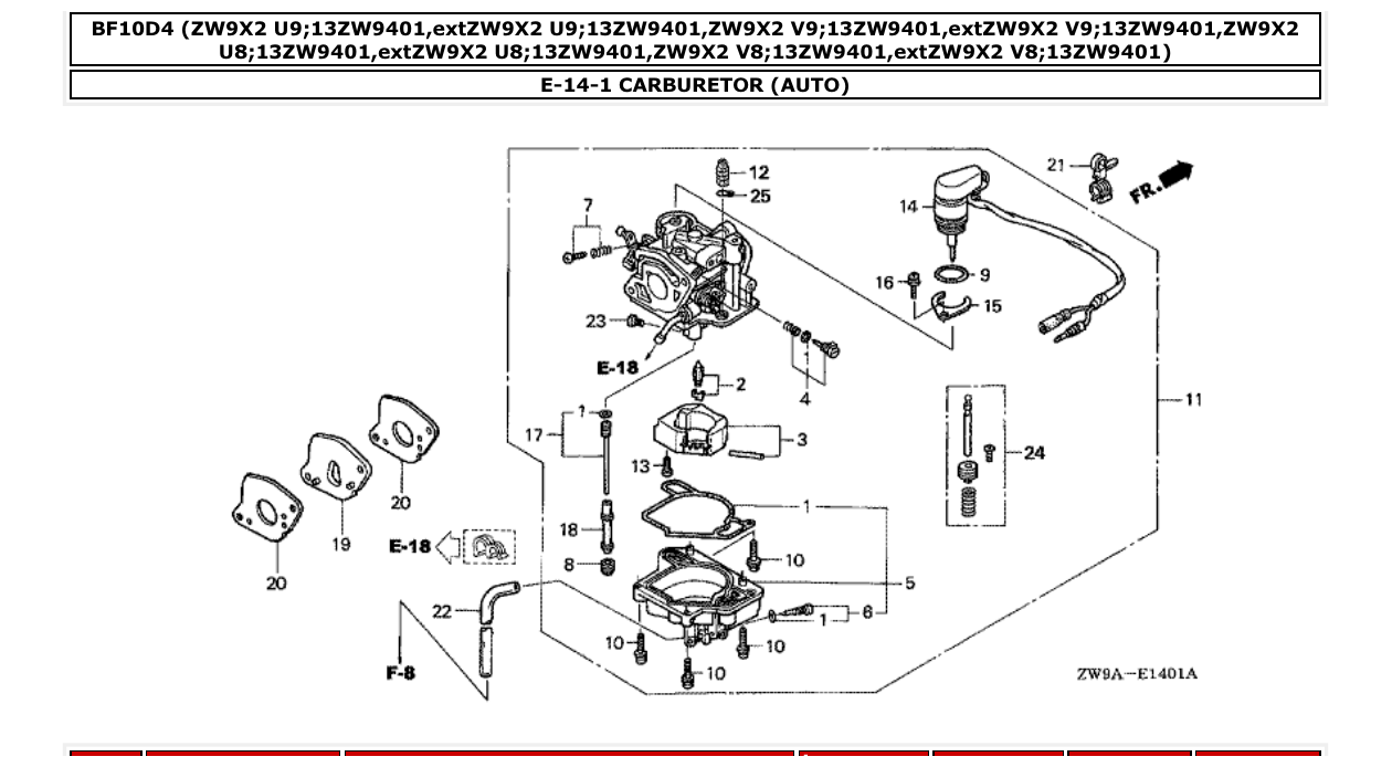 Fig. E-14-1 – CARBURETOR (AUTO) diagram