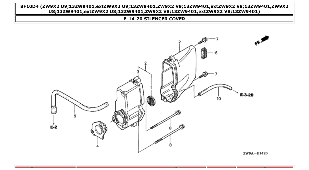 Fig. E-14-20 – SILENCER COVER diagram