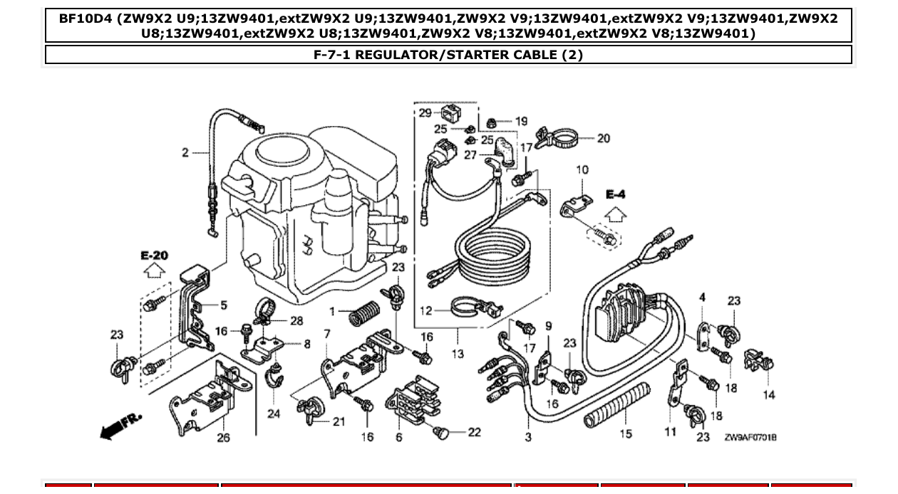 Fig. F-7-1 – REGULATOR/STARTER CABLE (2) diagram