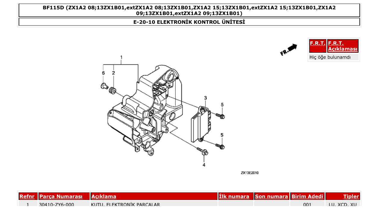 Fig. E-20-10 – ELEKTRONİK KONTROL ÜNİTESİ diagram