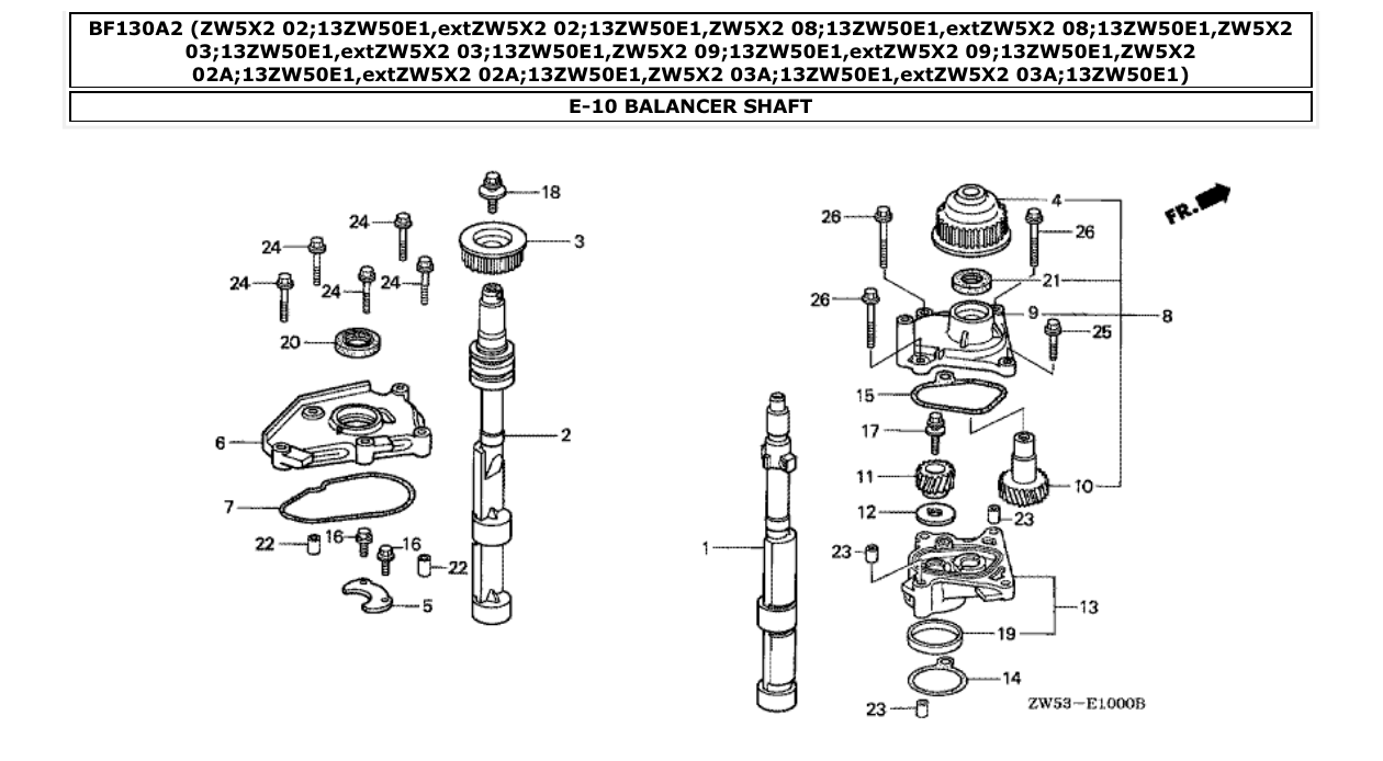 Fig. E-10 – BALANCER SHAFT diagram
