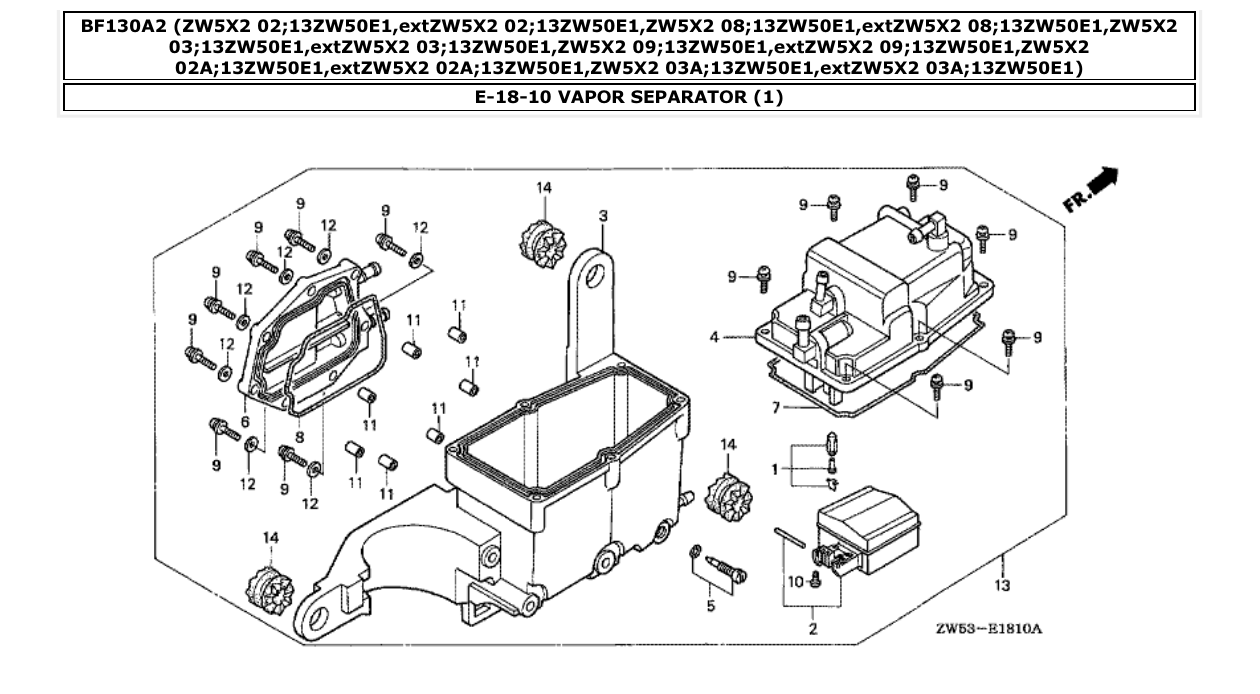 Fig. E-18-10 – VAPOR SEPARATOR (1) diagram