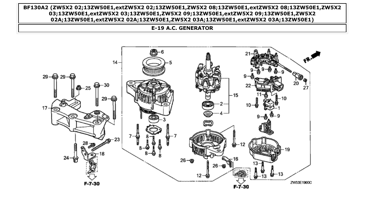 Fig. E-19 – A.C. GENERATOR diagram