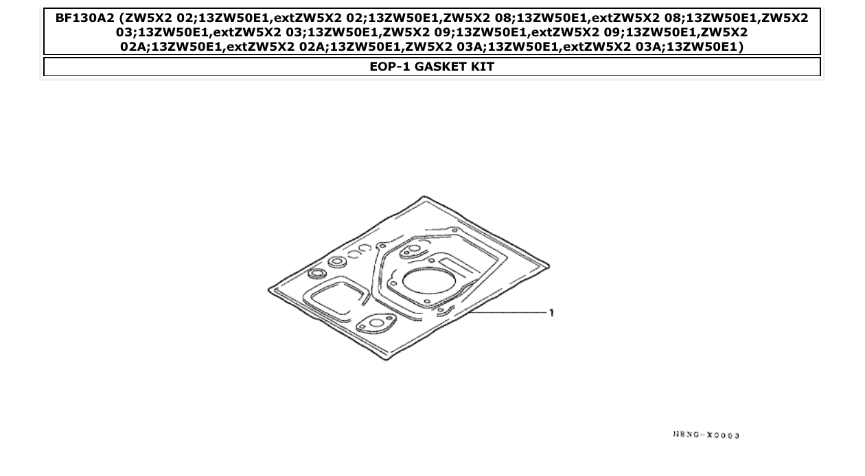 Fig. EOP-1 – GASKET KIT diagram