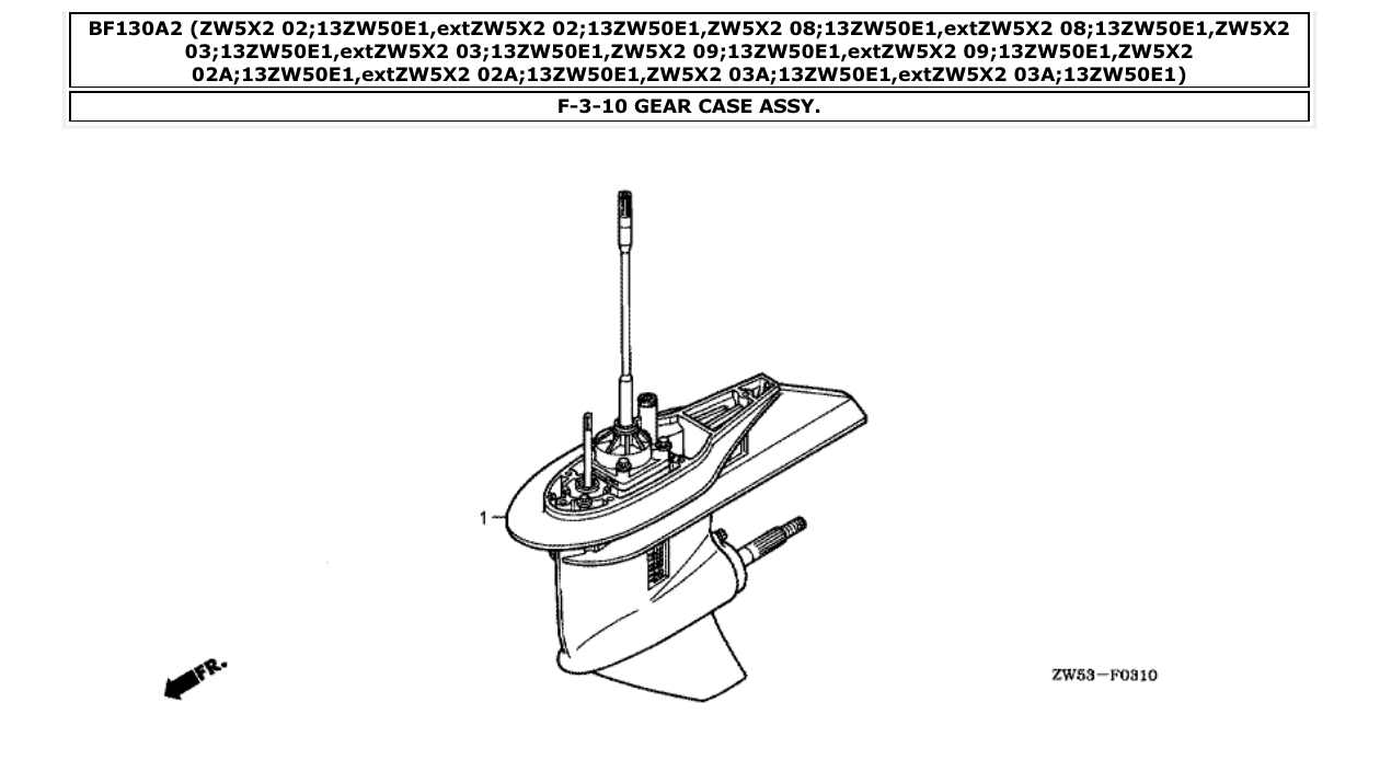Fig. F-3-10 – GEAR CASE ASSY. diagram