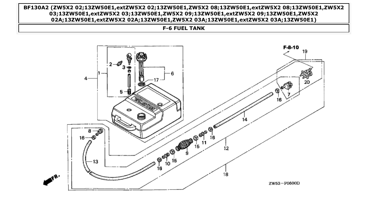 Fig. F-6 – FUEL TANK diagram