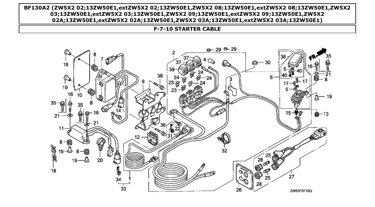 Fig. F-7-10 – STARTER CABLE diagram