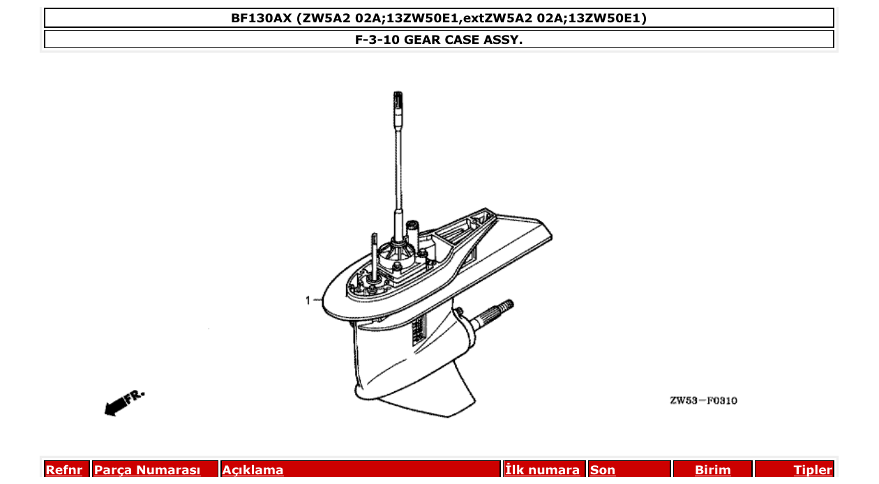 Fig. F-3-10 – GEAR CASE ASSY. diagram