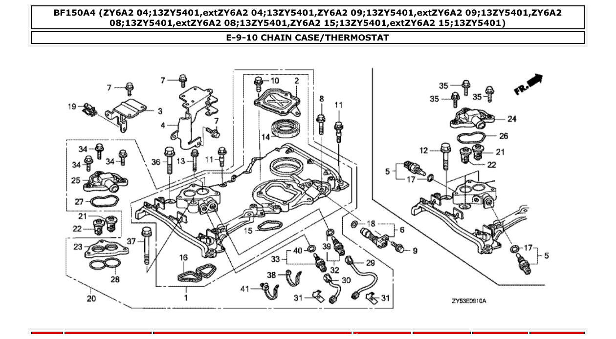 bf150a4 – section E-9-10 CHAIN CASE/THERMOSTAT parts diagram