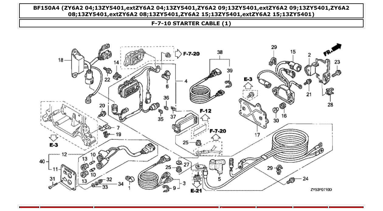 bf150a4 – section F-7-10 STARTER CABLE (1) parts diagram