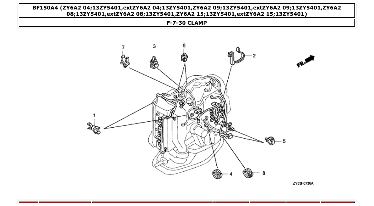 bf150a4 – section F-7-30 CLAMP parts diagram