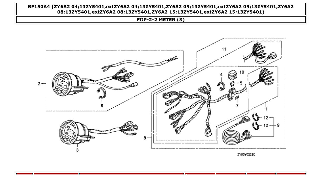 bf150a4 – section FOP-2-2 METER (3) parts diagram