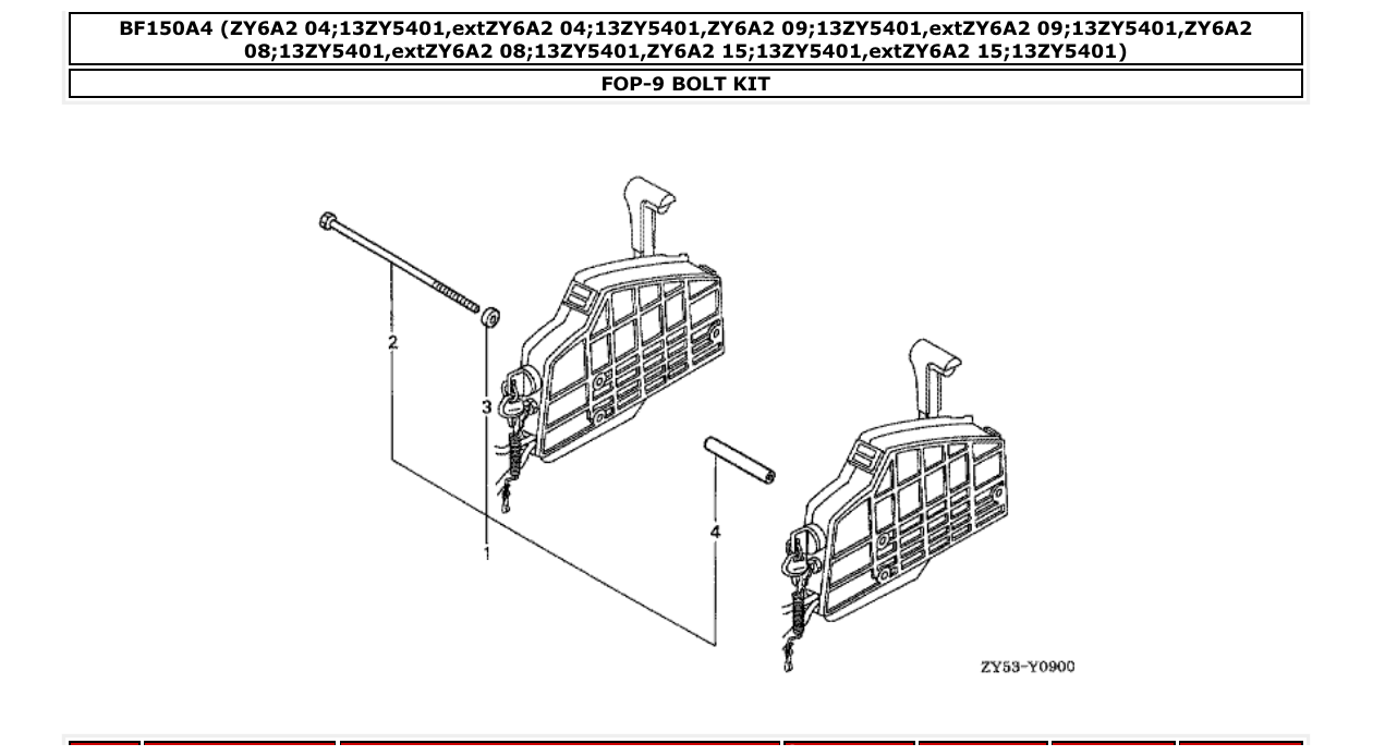 bf150a4 – section FOP-9 BOLT KIT parts diagram