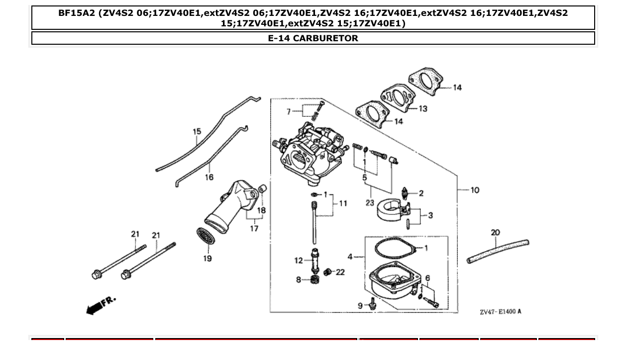 Fig. E-14 – CARBURETOR diagram