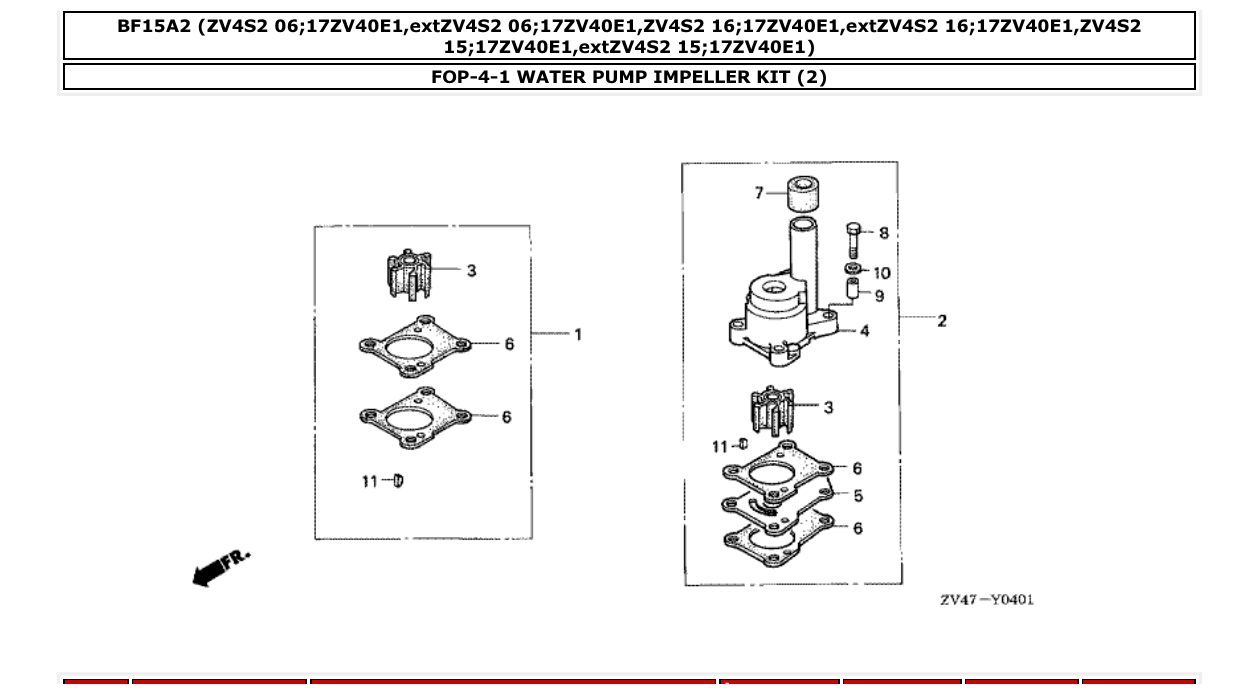 Fig. FOP-4-1 – WATER PUMP IMPELLER KIT (2) diagram