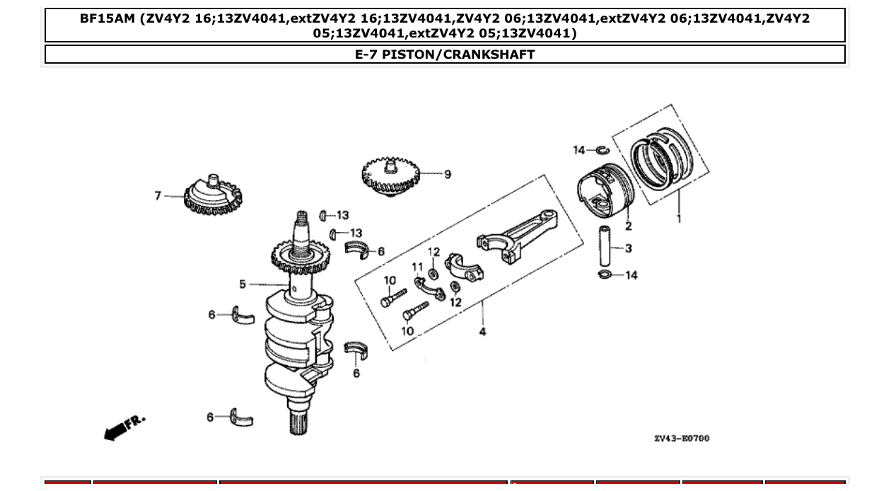 Fig. E-7 – PISTON/CRANKSHAFT diagram
