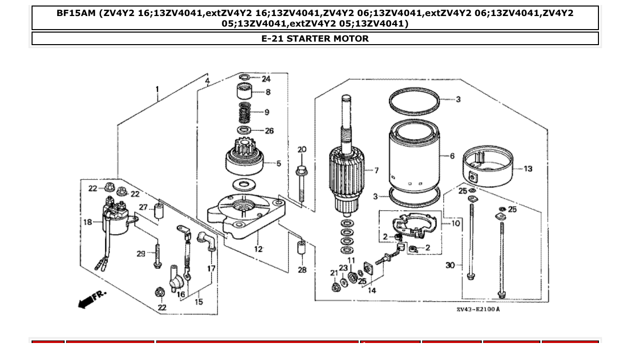 Fig. E-21 – STARTER MOTOR diagram