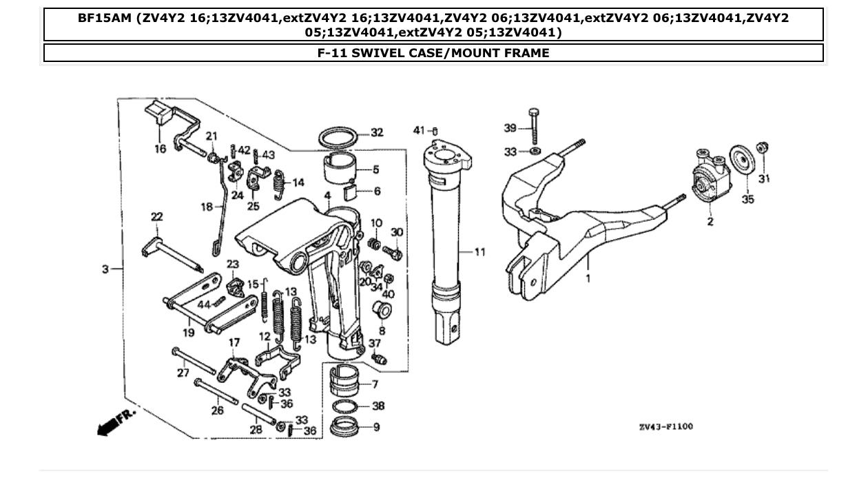 Fig. F-11 – SWIVEL CASE/MOUNT FRAME diagram