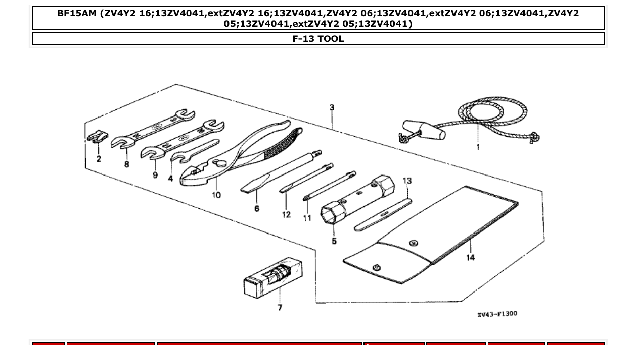 bf15am – section F-13 TOOL parts diagram