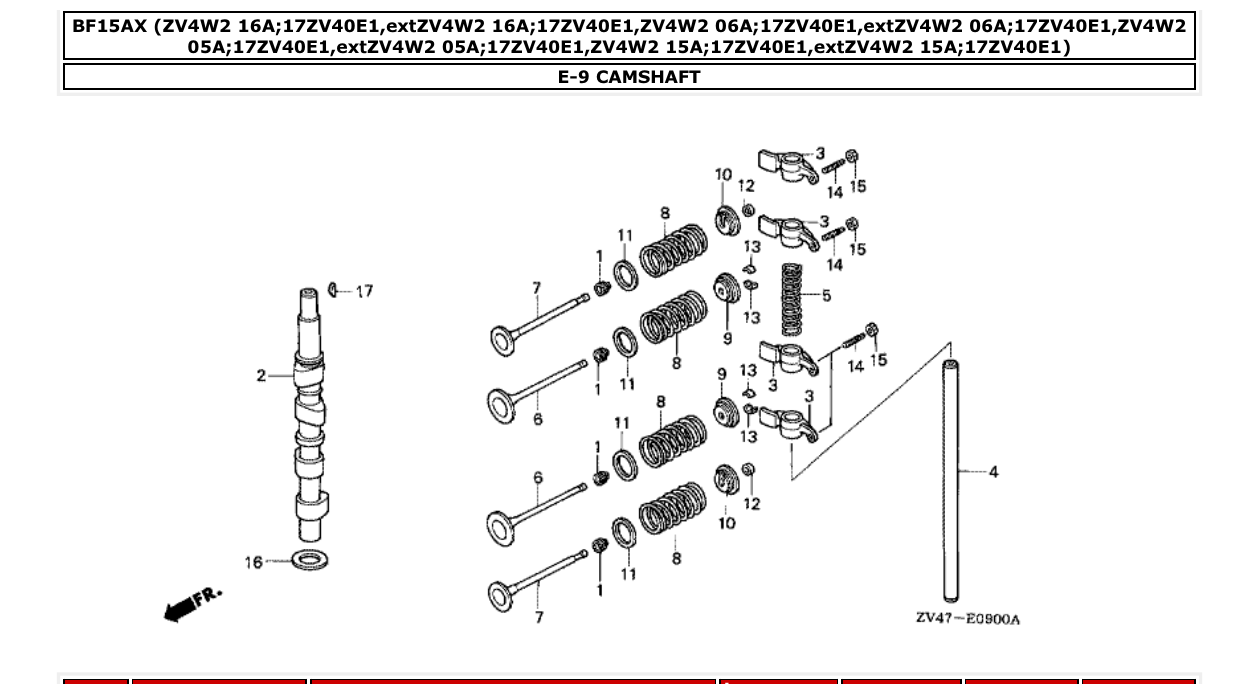 Fig. E-9 – CAMSHAFT diagram
