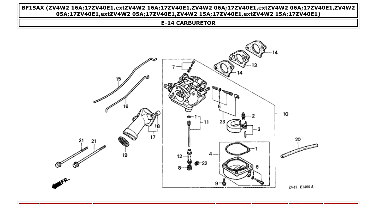 Fig. E-14 – CARBURETOR diagram