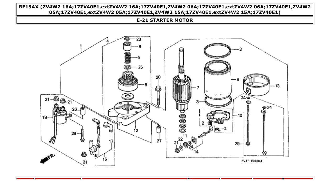 Fig. E-21 – STARTER MOTOR diagram
