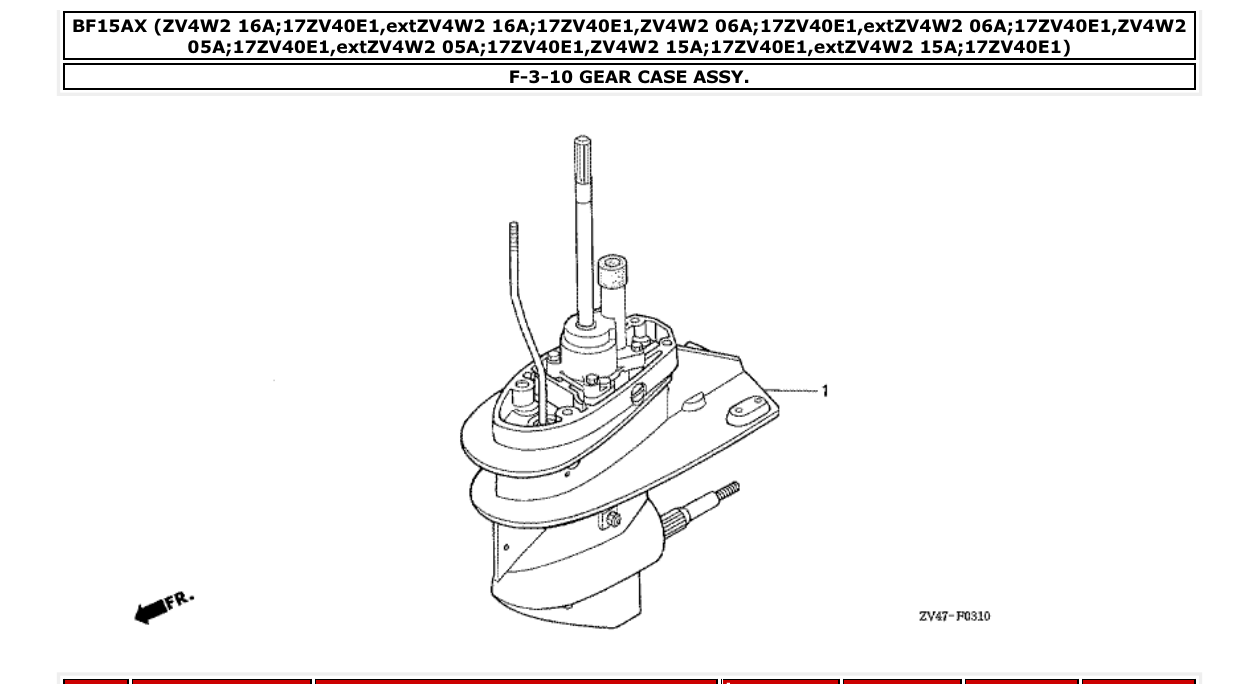 Fig. F-3-10 – GEAR CASE ASSY. diagram