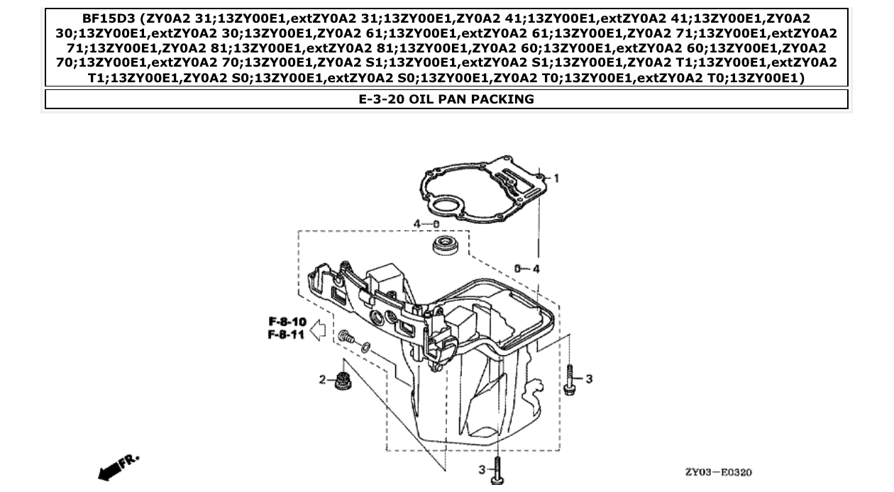 Fig. E-3-20 – OIL PAN PACKING diagram