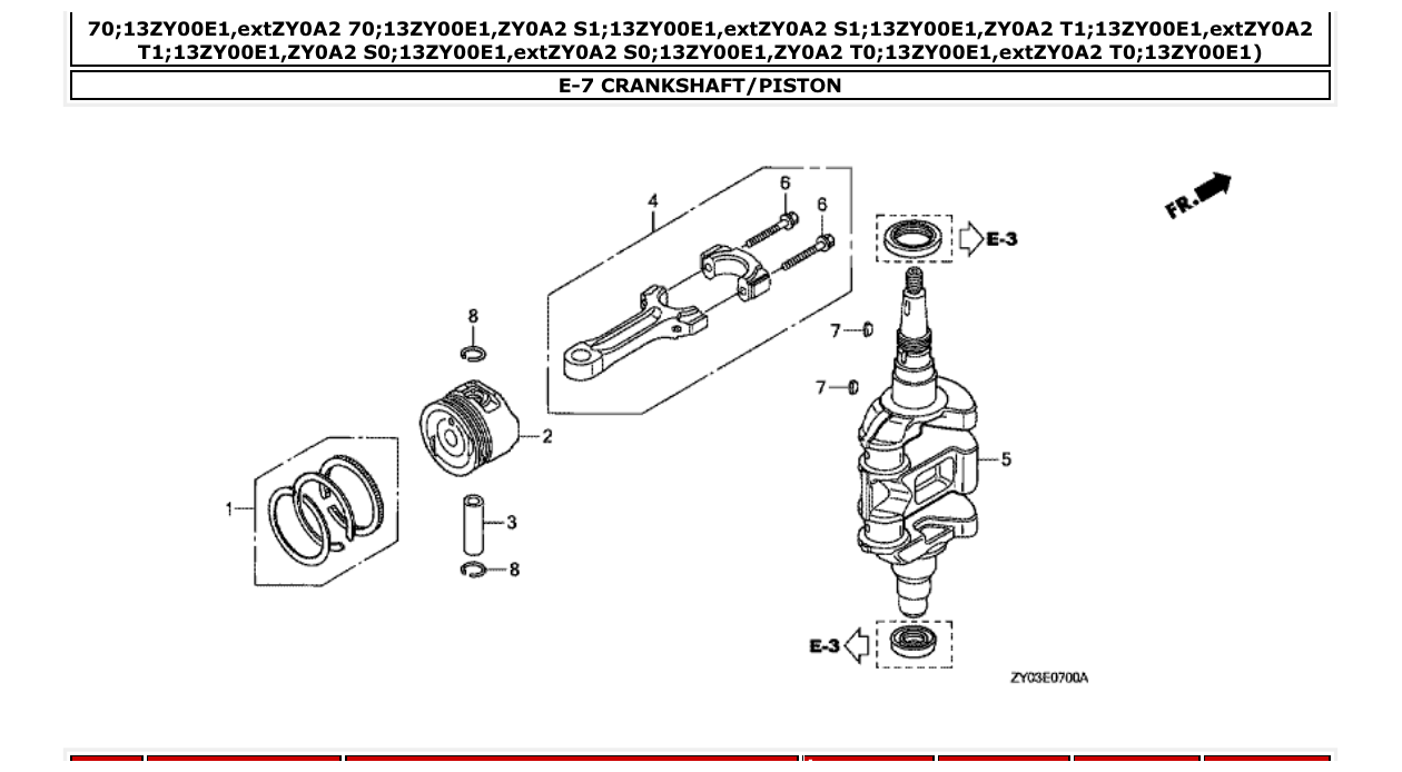 Fig. E-7 – CRANKSHAFT/PISTON diagram