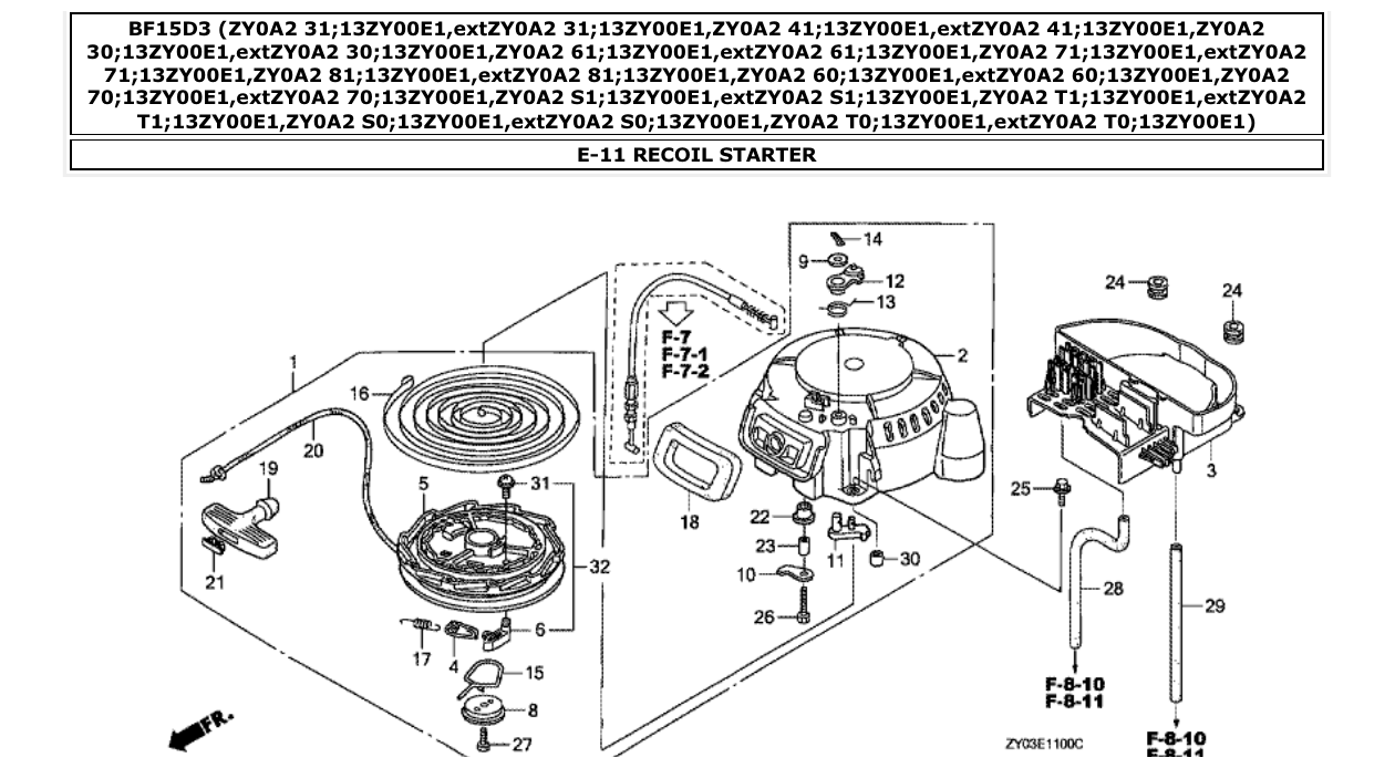 Fig. E-11 – RECOIL STARTER diagram