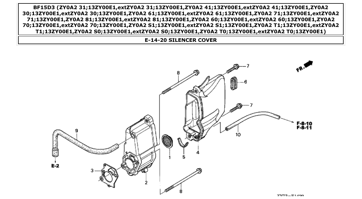 Fig. E-14-20 – SILENCER COVER diagram