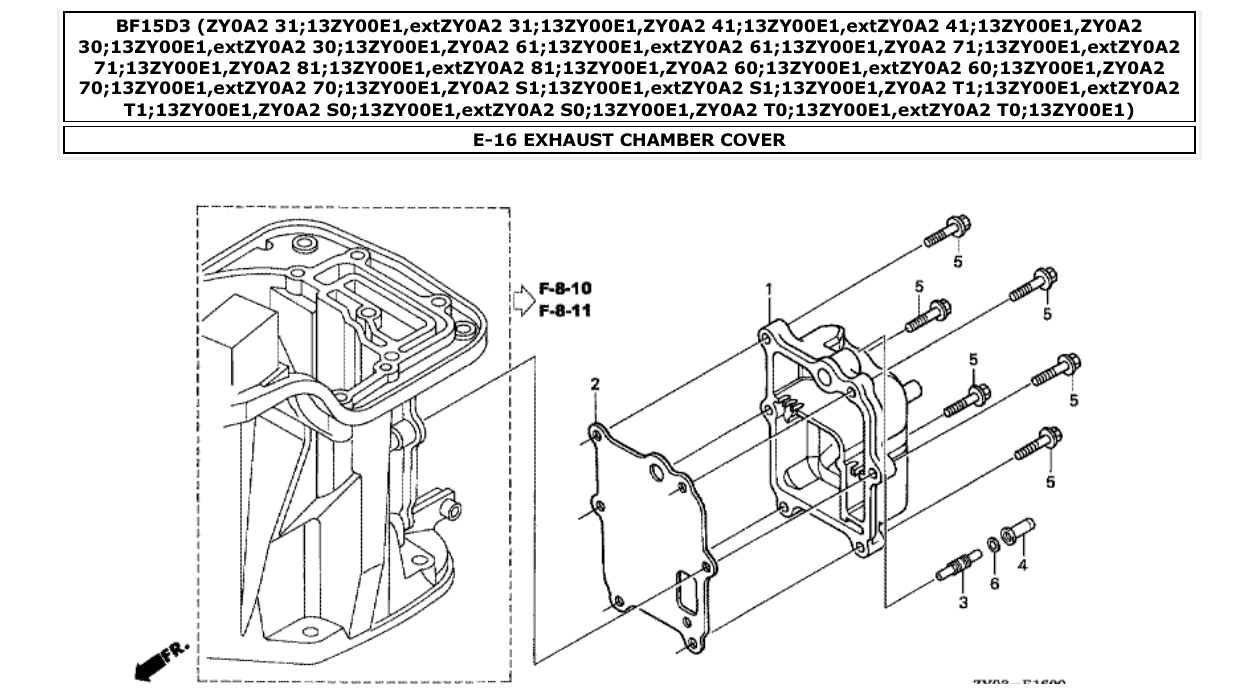Fig. E-16 – EXHAUST CHAMBER COVER diagram