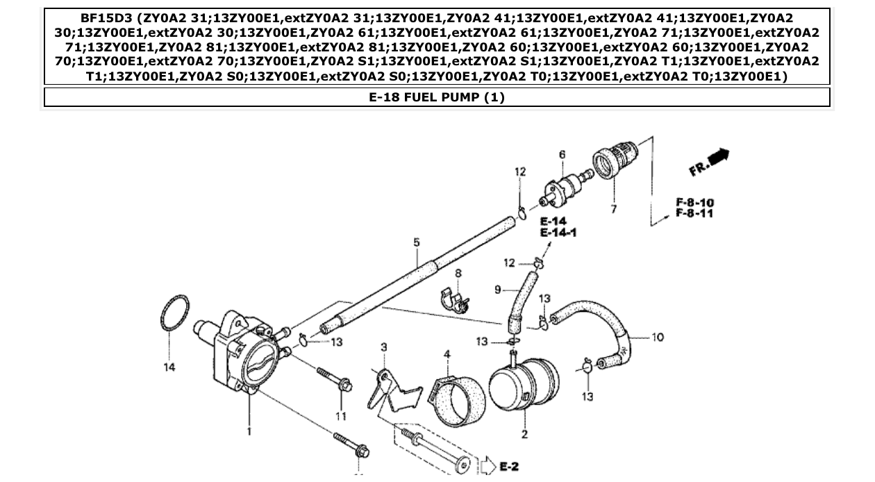 Fig. E-18 – FUEL PUMP (1) diagram